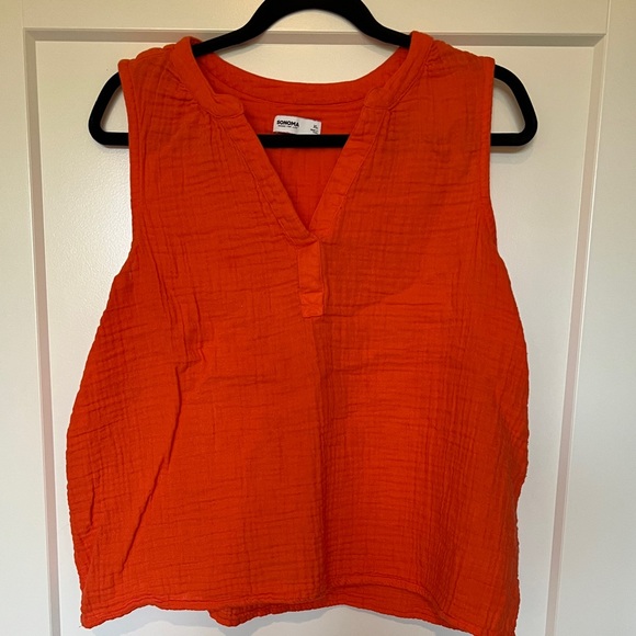 Women's Sonoma Goods For Life® Gauze Femme V-Neck Tank Top size XL orange - Picture 4 of 5